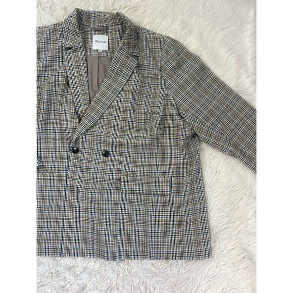 Madewell Caldwell Double-Breasted Blazer in Miltmore Plaid Women's Plus Size 4x - Picture 8 of 10